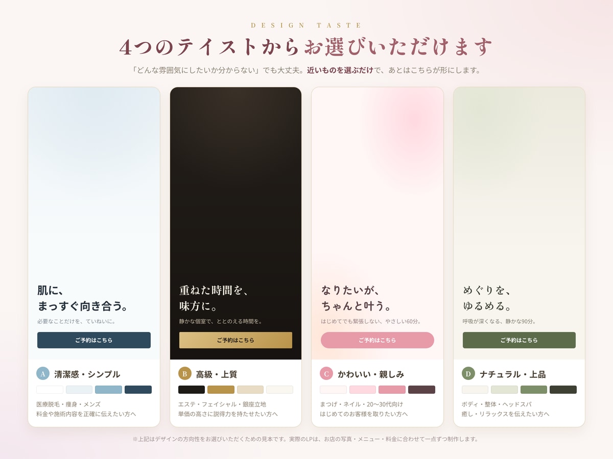 医療広告ガイドライン配慮｜クリニックLP作ります 美容皮膚科・医療脱毛｜月額0円・サロン運営会社が制作 イメージ5