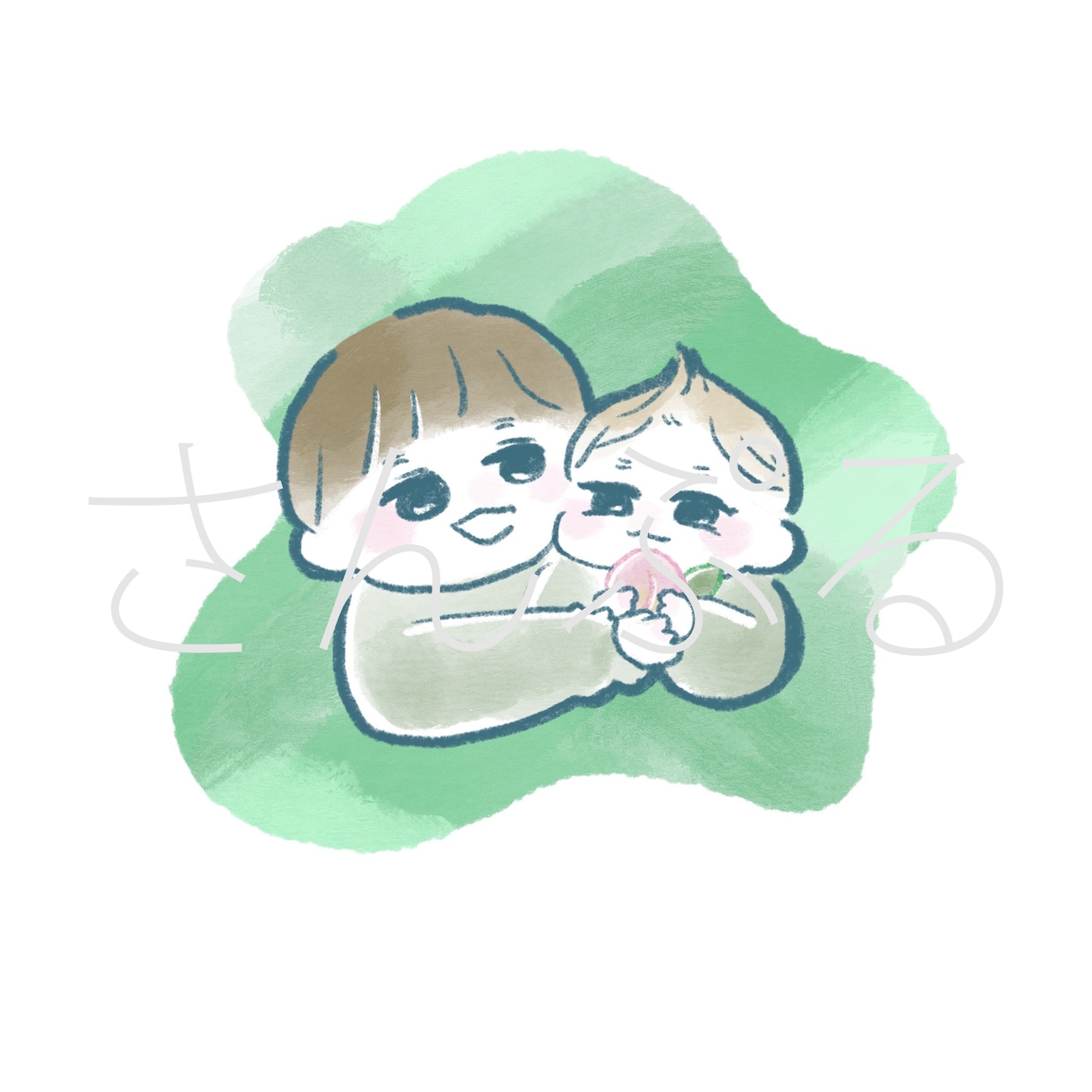 やさしい似顔絵アイコン描きます 鉛筆と水彩タッチで描いたやさしい似顔絵アイコンを作成します。 イメージ2