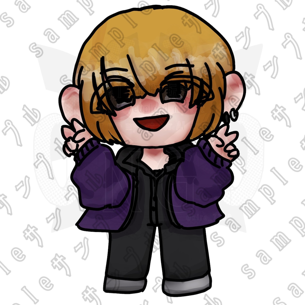 ダーク感のあるイラスト、アイコン作成します 選べる絵柄！等身高め〜ちびキャラまで イメージ7