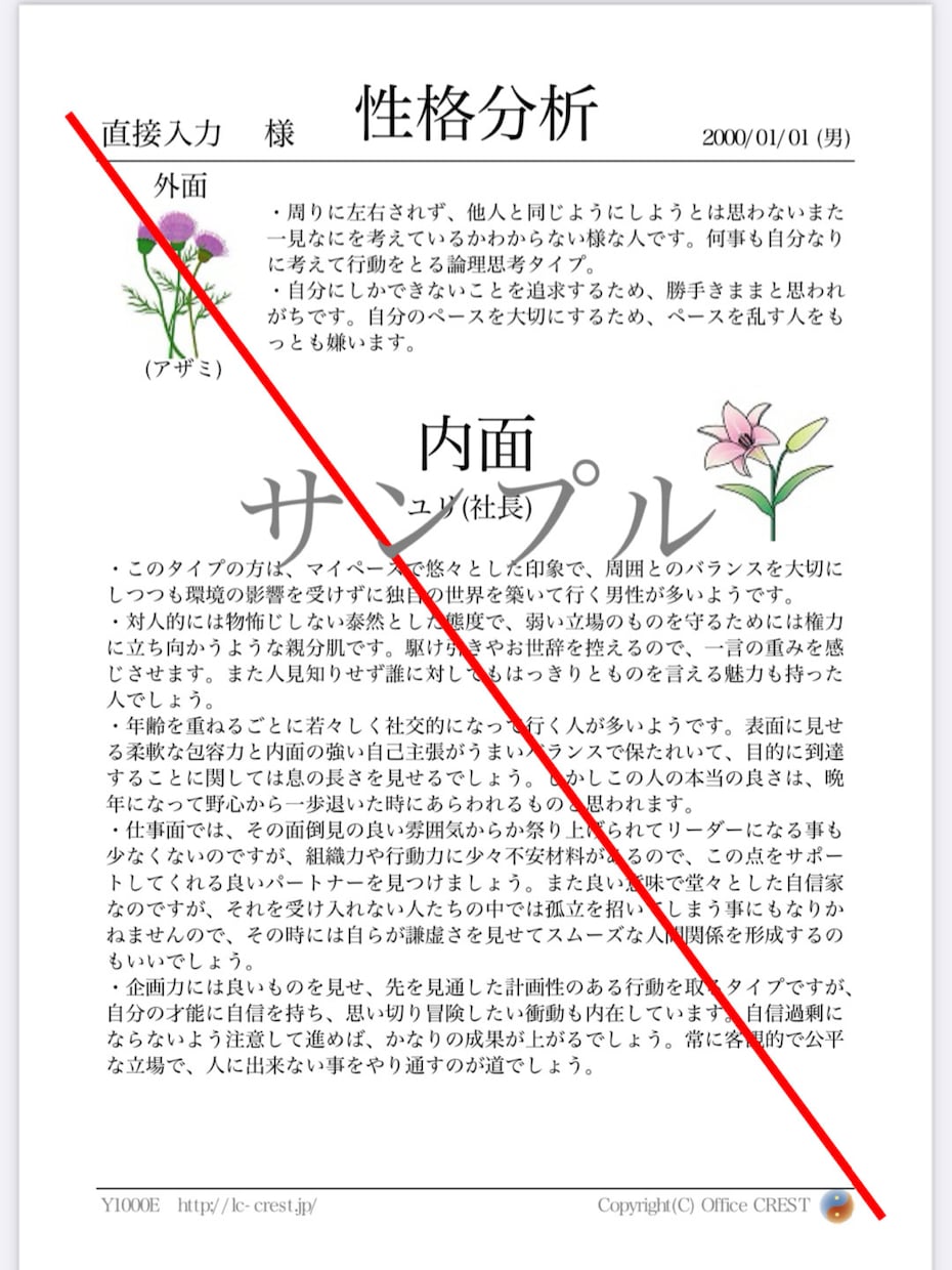 恋愛、結婚、相性、性格、個性詳しく占います 表面だけではわからない本当の自分自身と相手の性格が明確に!! イメージ2