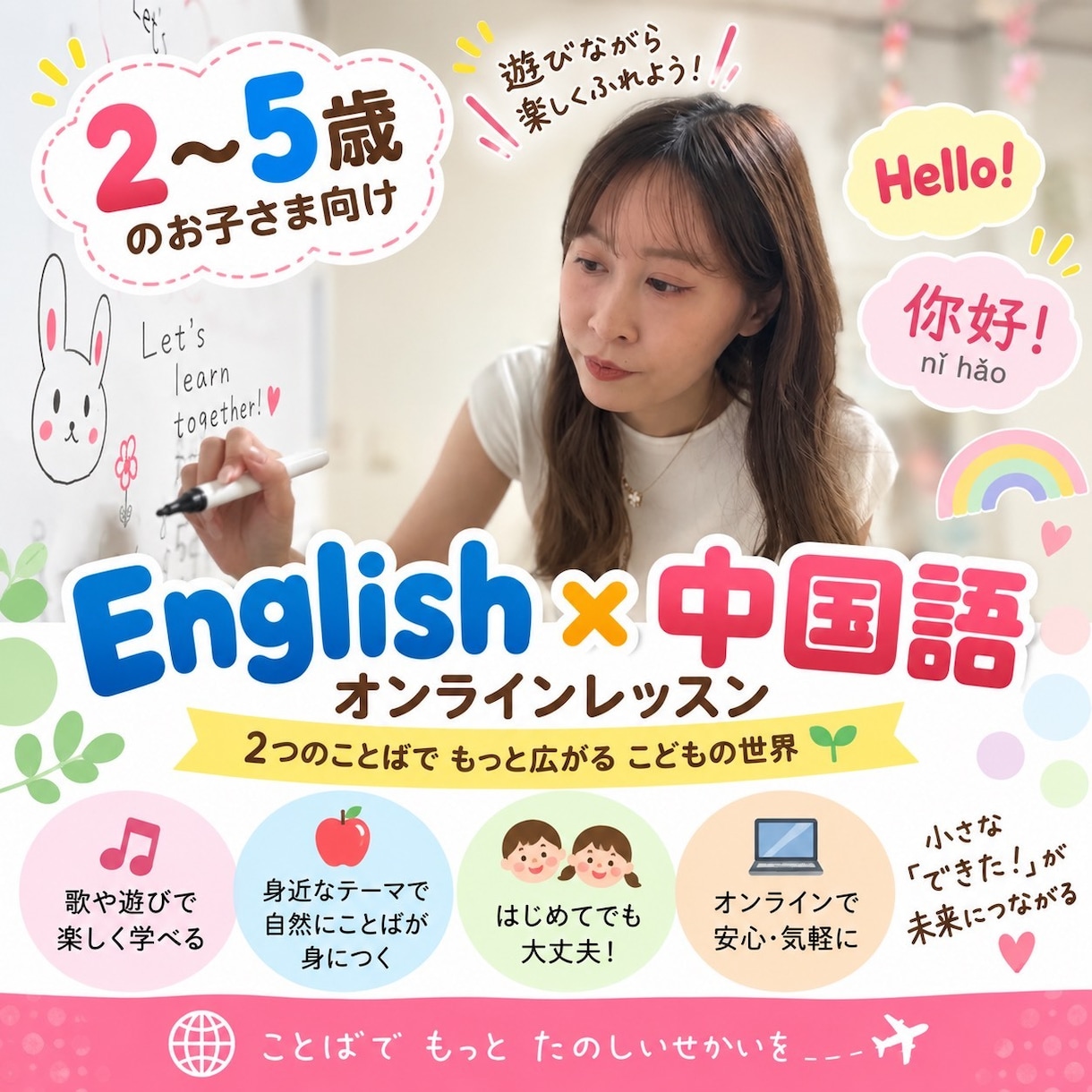 ２～５歳向けオンラインで中国語×英語を教えます 台湾出身講師と遊びながら中国語にふれよう♪ イメージ1