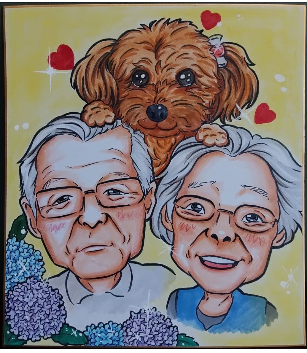結婚祝い似顔絵描きます オーダーメイド1枚だけのプレゼント似顔絵です イメージ2
