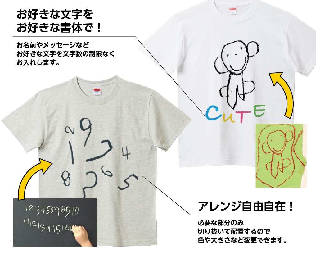 Tシャツ作ります お子様のらくがきや文字などを世界に一枚のTシャツに！ イメージ2