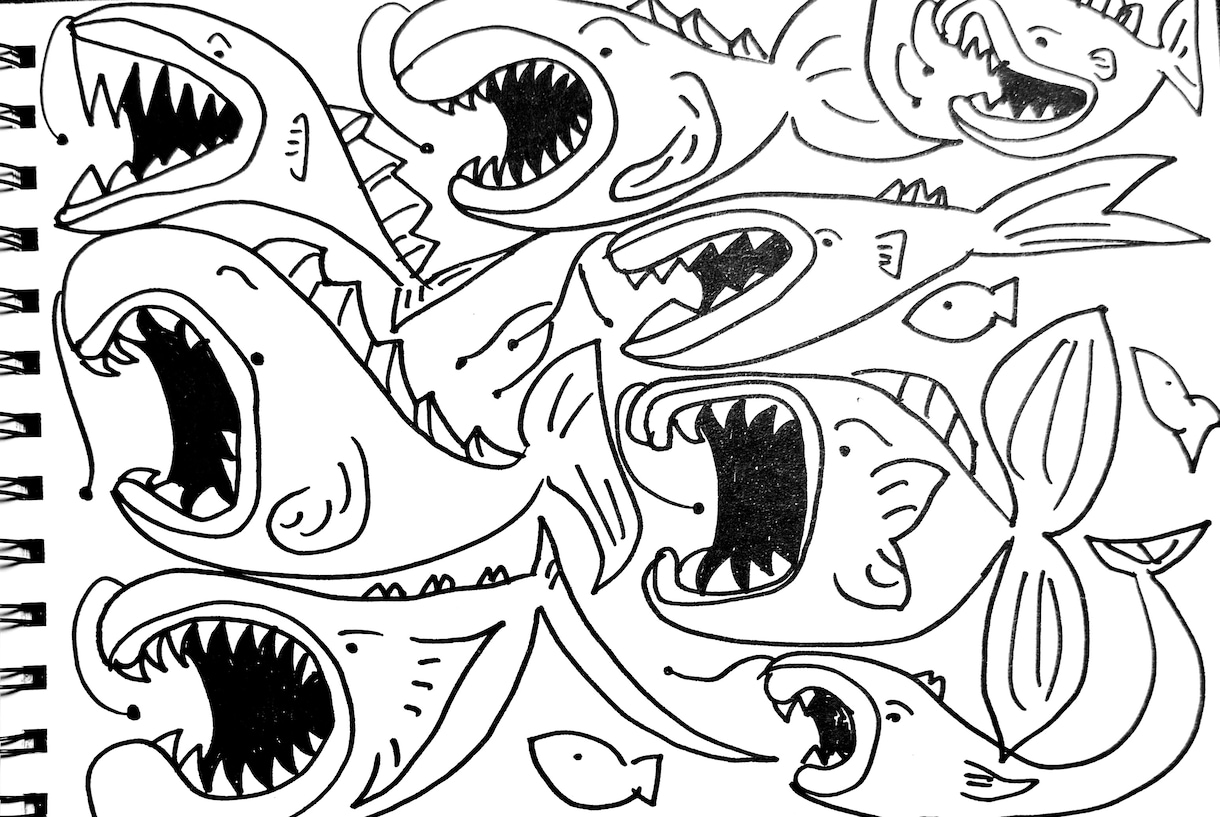 魚専門！僕だけのユニークな魚たちのイラスト描きます 個性豊かな魚たちを架空の魚たちをテーマに1匹も形が被らない！ イメージ5