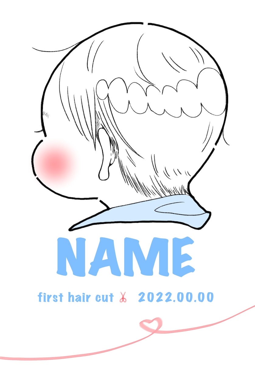 かわいらしいファーストカットアートをお描きします シンプルで今風な作品です♡世界に１つだけの記念品として⋆*✩ イメージ1