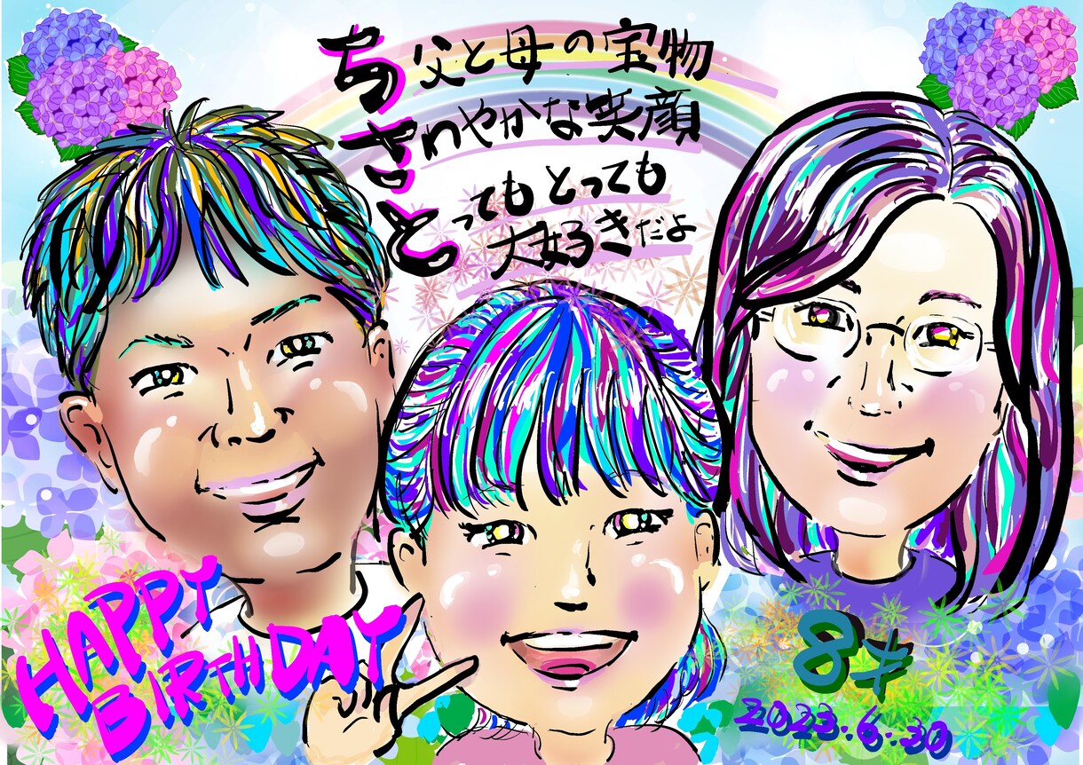 何人でも似顔絵一律5000円で描きます 還暦祝い、結婚祝いなどイメージをお伝えください イメージ4