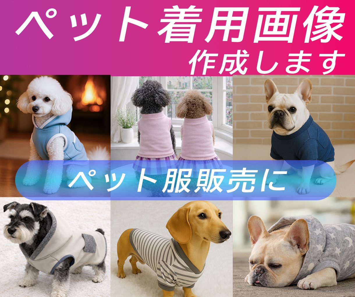 平置き写真からペット着用画像を作成します ペット服販売の商品ページに。平置き写真で作成可能。 イメージ1