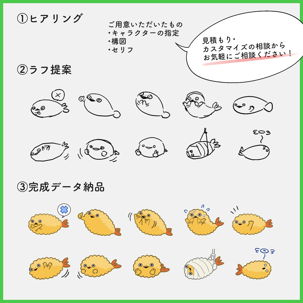 オリジナルLINEスタンプ作成します ミニキャラのゆるくて使いやすい感じの24個セット イメージ2