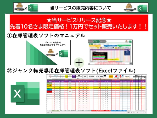 ジャンク転売在庫管理ソフト＆マニュアル出品します ジャンクせどらー必見！ジャンクせどりの在庫管理に最適です。 イメージ5