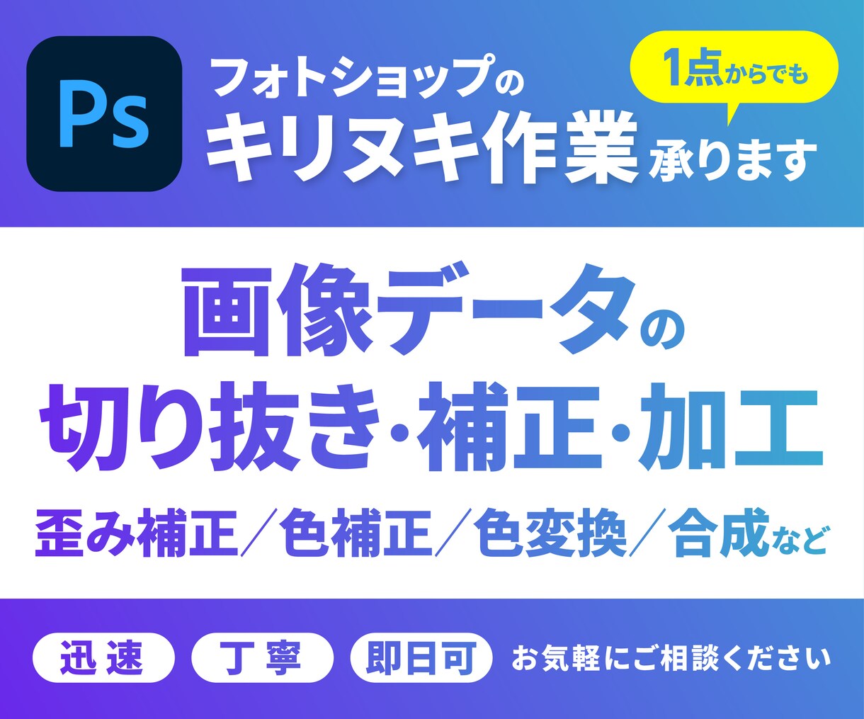 画像の切り抜き・補正・合成加工承ります 歪みや色かぶり、ぶれなども可能な限り補正します イメージ1