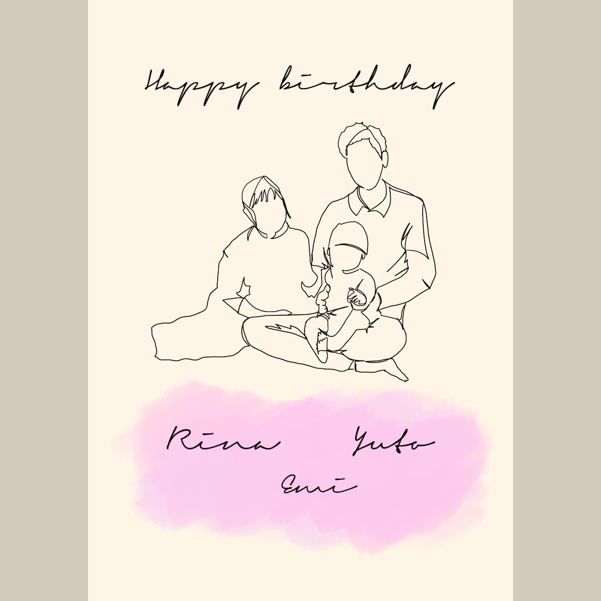 写真からシンプル・オシャレなイラストをお描きします 誕生日/ハーフバースデー/記念日/お祝い/プレゼントに！！ イメージ1