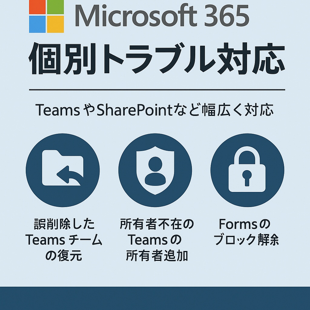 Microsoft 365の困り事即解決します TeamsやSharePointなど緊急対応OK イメージ1