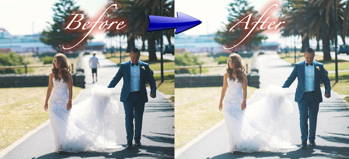写真の不要物を消します 結婚式の写真等何でもどうぞ！専用コントローラーで仕上げます。 イメージ2