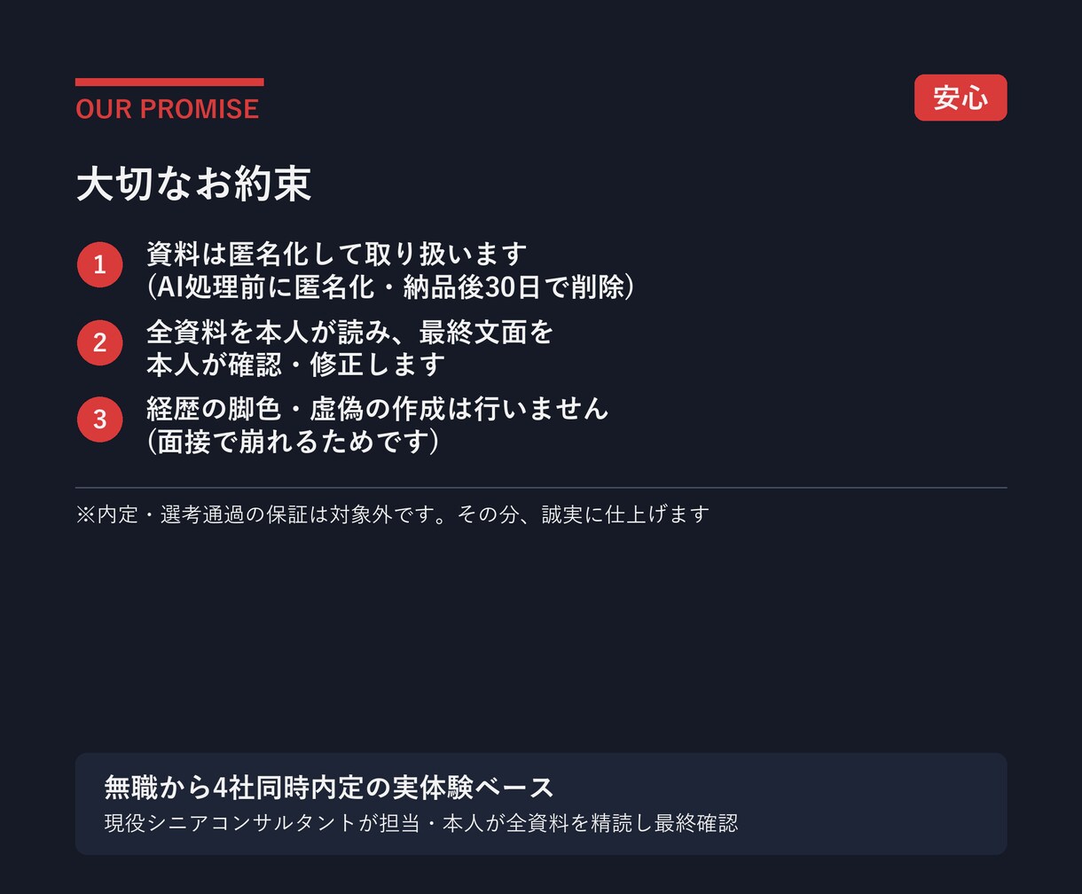 職務経歴書から模擬面接まで一貫支援します 添削+想定問答+60分模擬面接を10日で仕上げます イメージ6