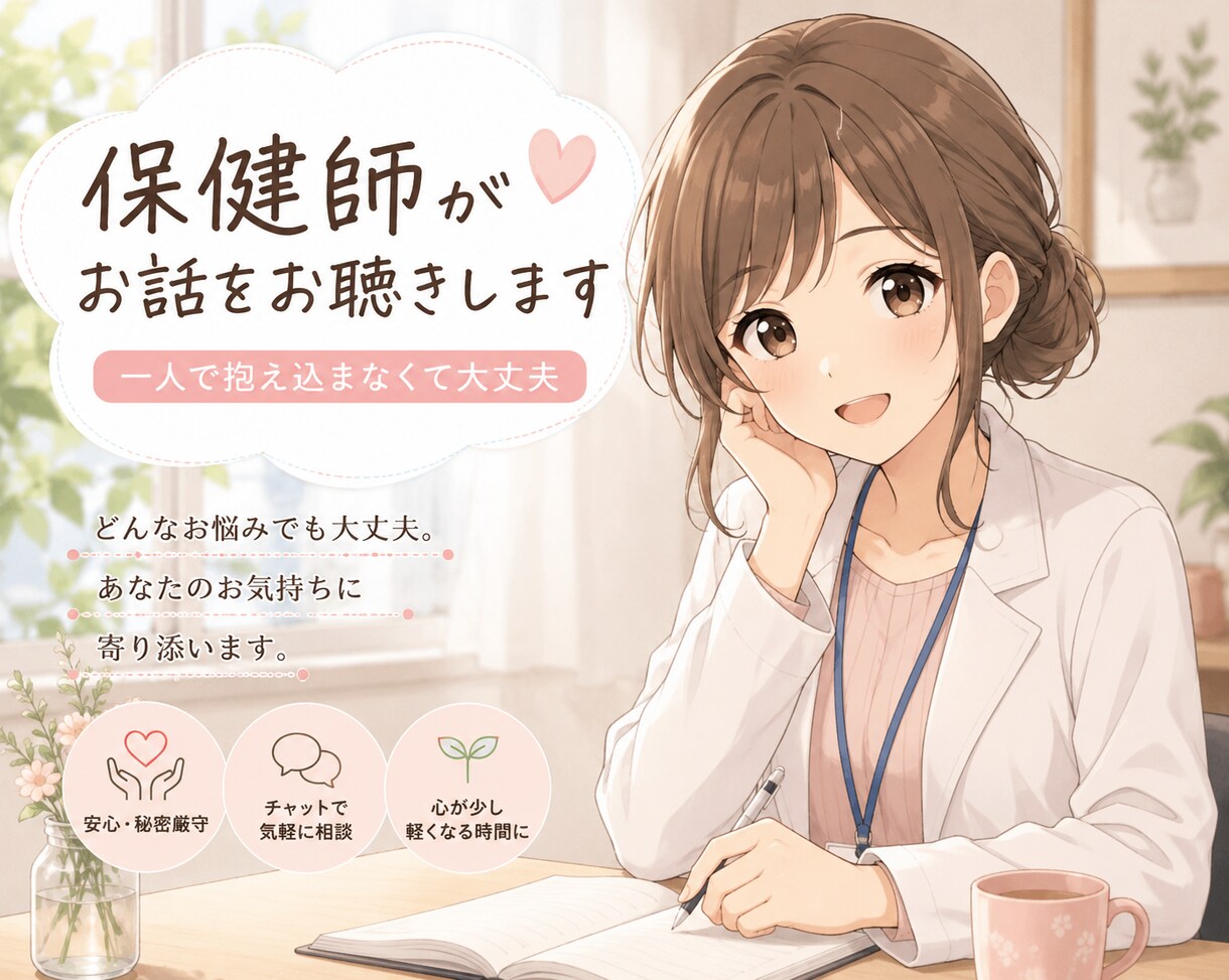 ひとり時間が少し寂しい時、チャットでお相手します 保健師 くまが誰かと繋がっていたいあなたに安心を届けます イメージ1