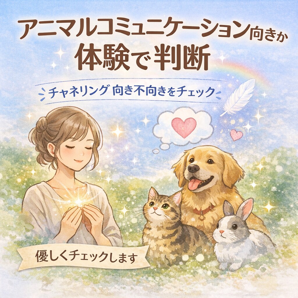 アニマルコミュニケーション向きか体験チェックします これ）テキスト体験／通話なし／向き不向きを正直にお伝えします イメージ1
