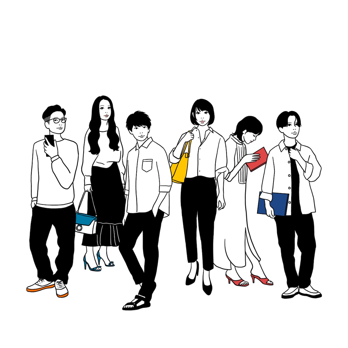 シンプルな線画★お洒落な人物などのイラスト描きます SNSアイコン、Web広告、グッズなどのオリジナルイラスト イメージ2