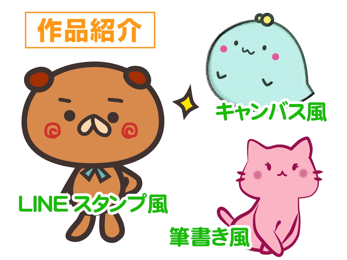 手書きのゆるいキャラクターをデータ化します 【スマホ撮影でOK★イラストレーターでトレース・編集します】 イメージ3
