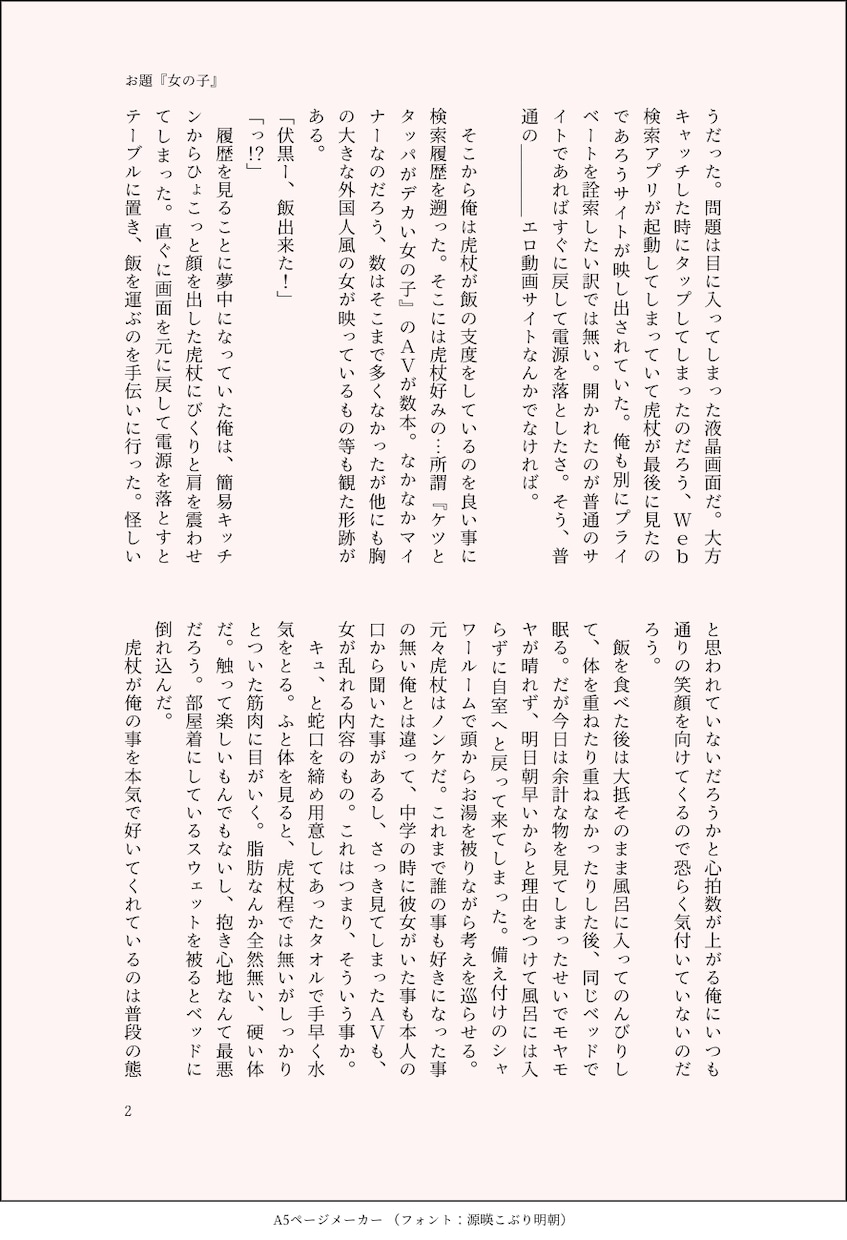 あなただけの二次創作小説執筆します 他では出していない、あなただけの短編二次創作小説を執筆します イメージ2