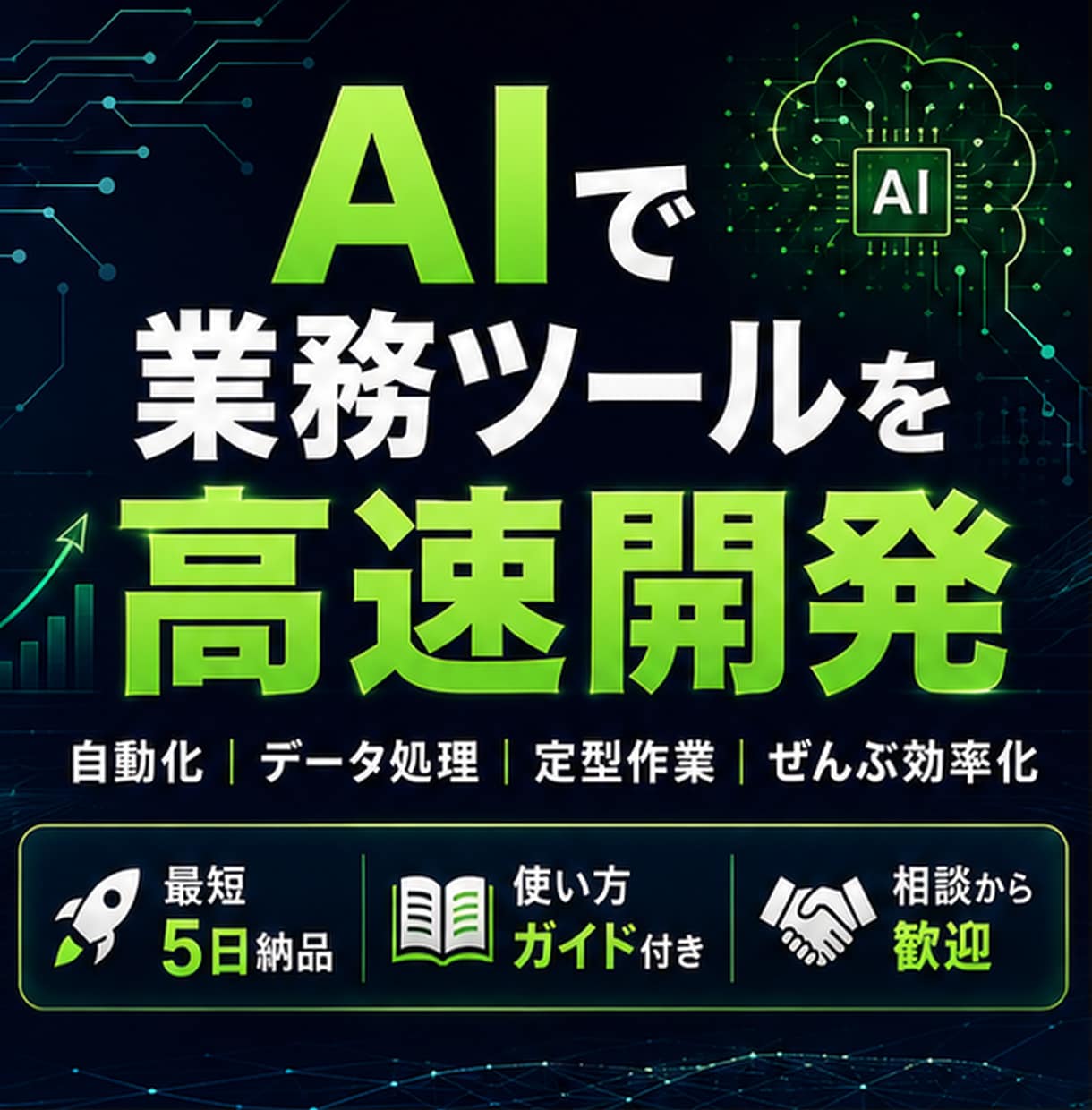AI活用で業務の自動化ツールを作成します AIフル活用で高速・低コストの業務ツール開発 イメージ1