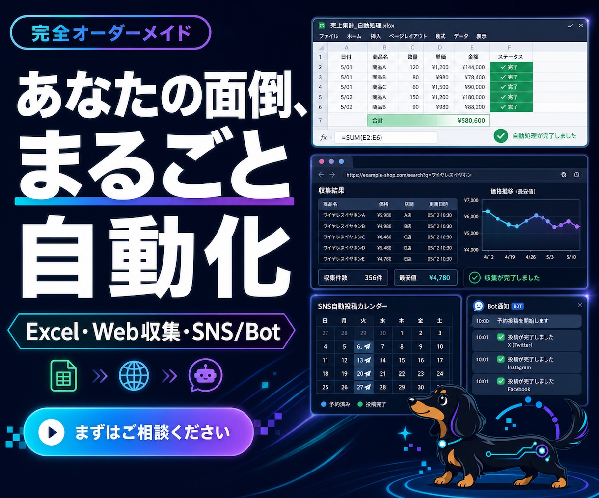 あなたの事業・副業手伝います 短納期！低価格！運用支援あり！ イメージ1