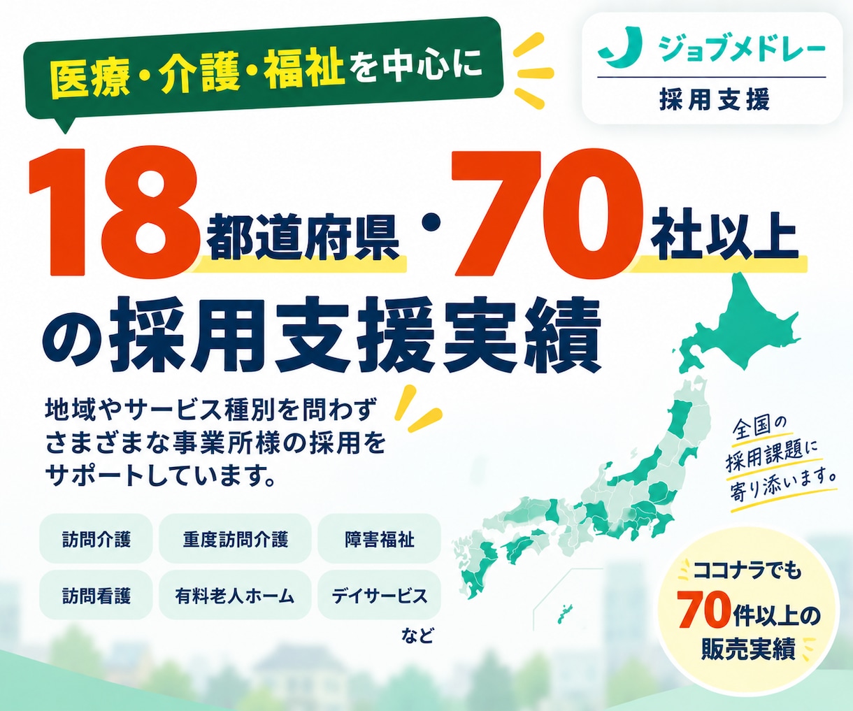 30日間【介護職】のジョブメドレー採用を代行します ｜慢性的な人手不足に｜求人改善＋スカウトでヘルパー採用を支援 イメージ4
