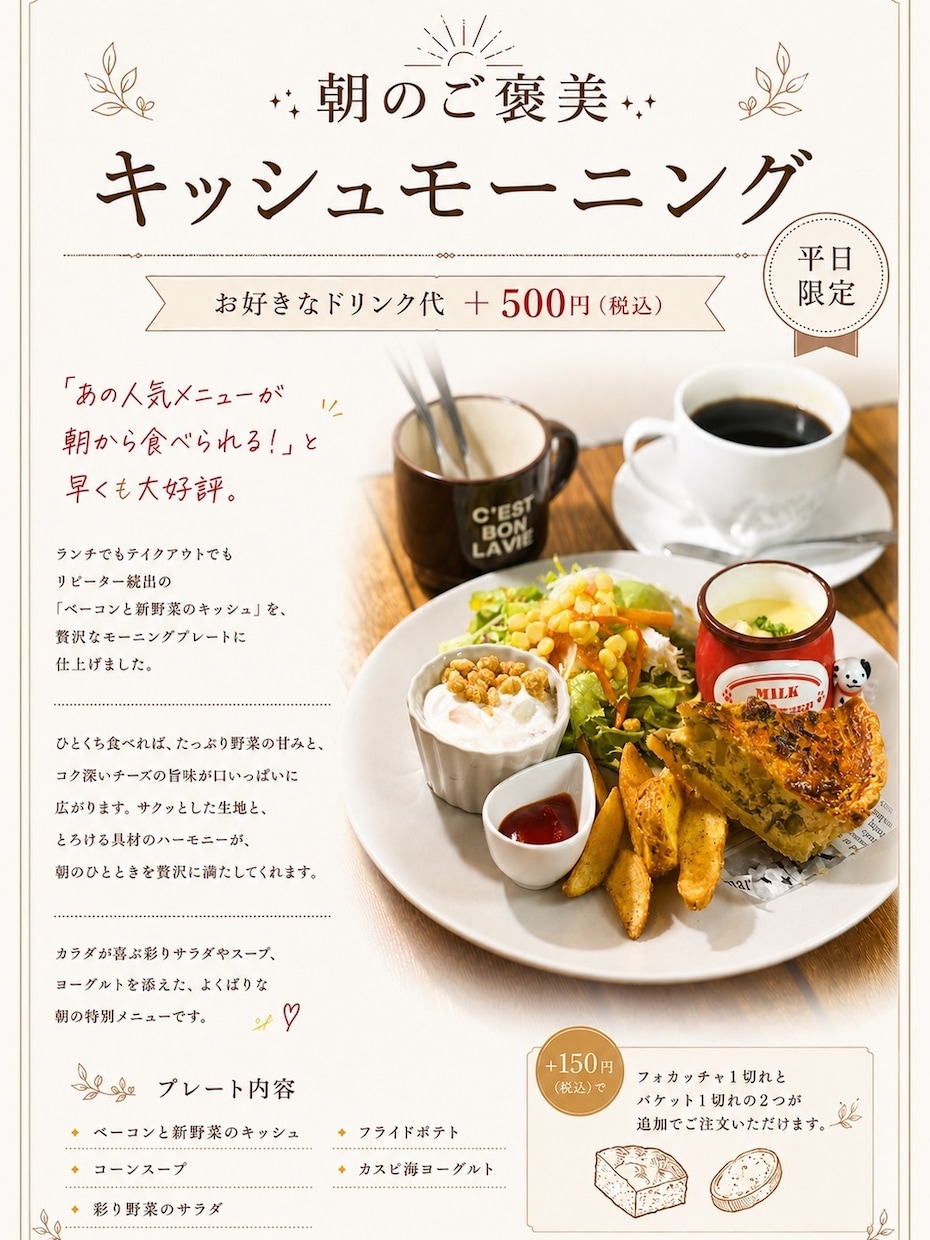 現役カフェオーナーが飲食店のチラシをお作りします 飲食の現場を知る店主が、集客目線でデザインします イメージ5