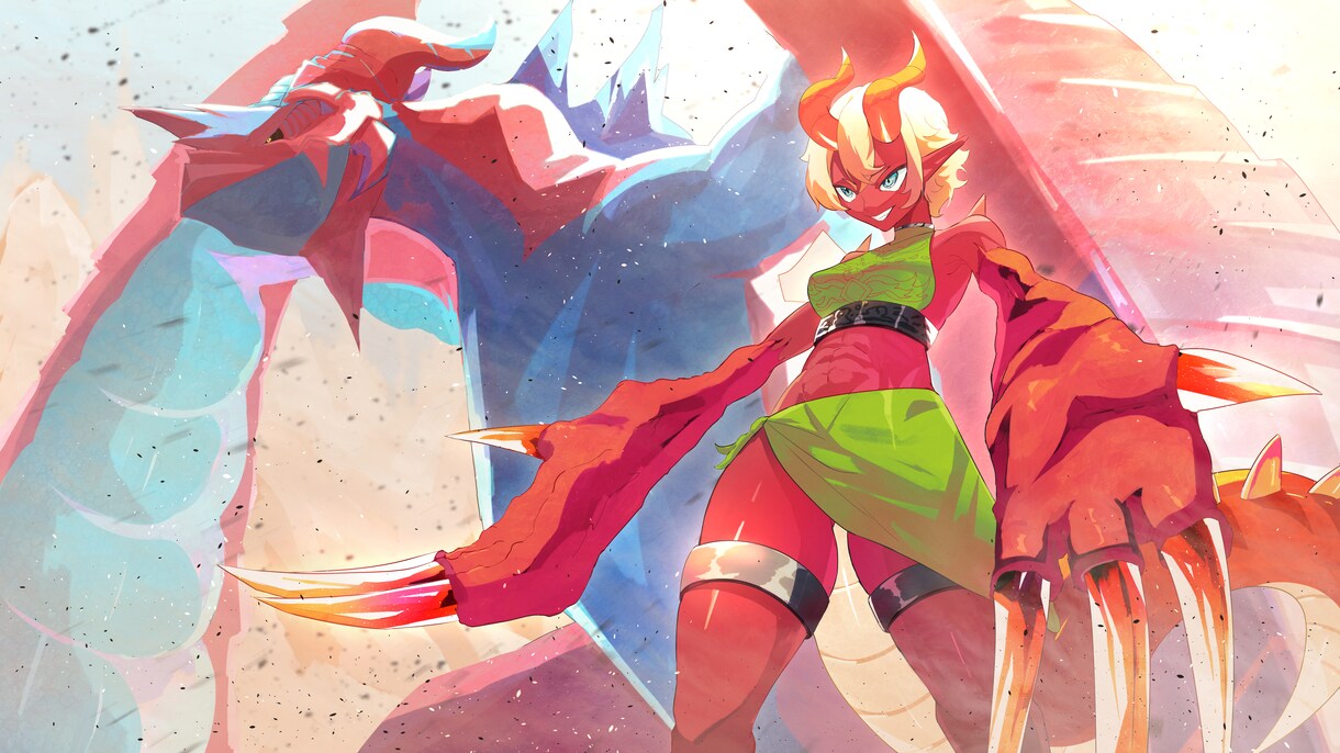 TCG風の一枚絵を制作します 構図、デザインなど依頼主様のご要望に忠実であることを誓います イメージ1