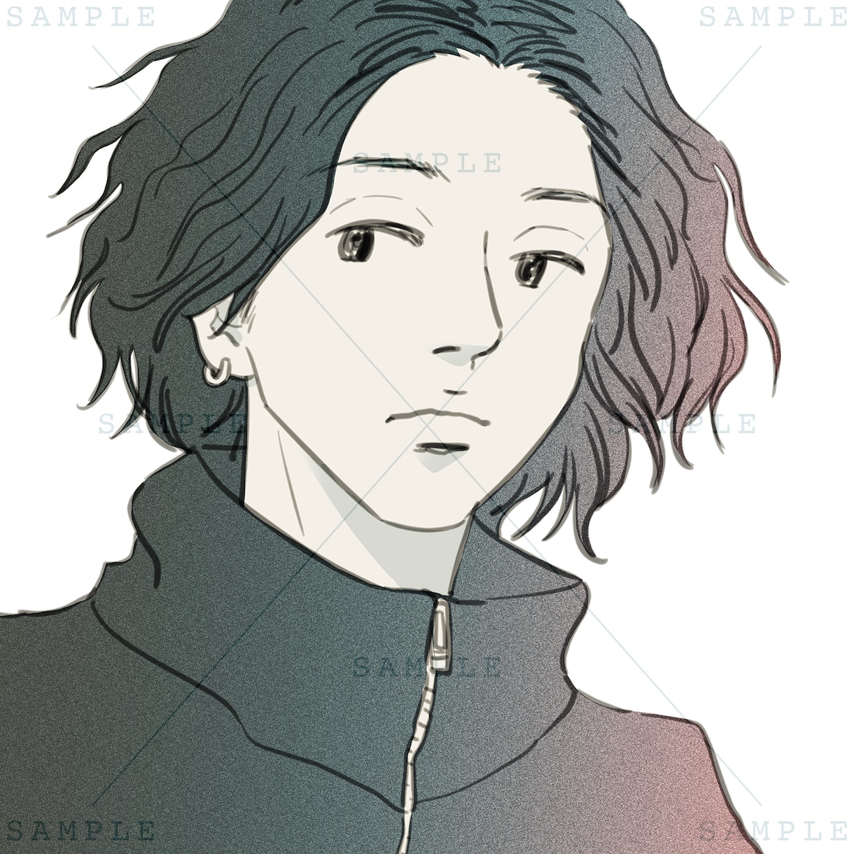 アンニュイ×クールな人物イラストを描きます アイコン・似顔絵・表紙用等お気軽にご相談ください＾＾ イメージ3