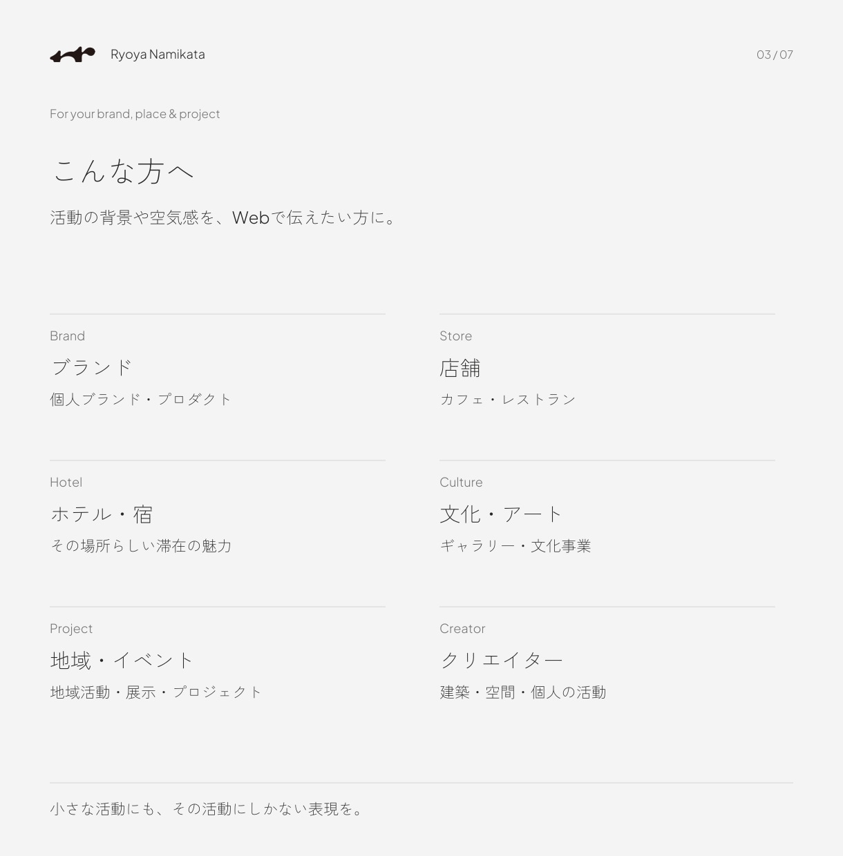 ブランド・店舗向けホームページを制作します 1ページのホームページを構成から公開まで一貫制作 イメージ3