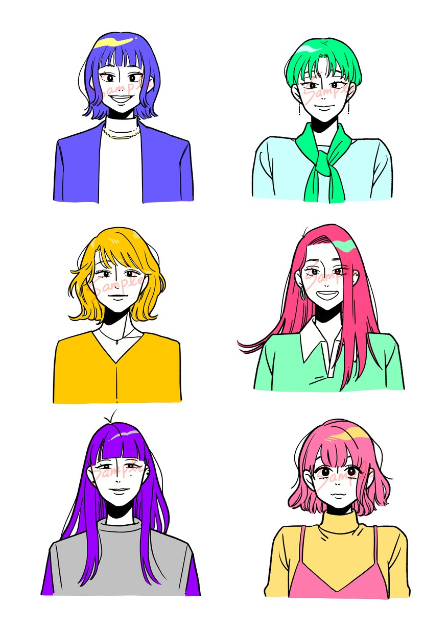 商用可【SNSアイコン用イラスト】作成いたします はっきりとした信頼感のあるイラストアイコンはいかがですか？ イメージ4
