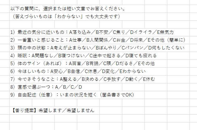 質問に答えて心の状態を整理し、次の一歩を提案します 気持ちを整える一歩を提案します イメージ3