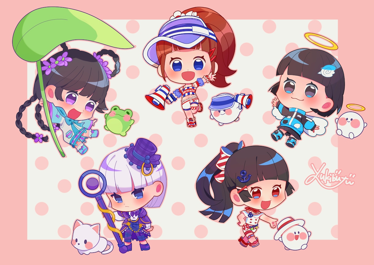 かわいらしいデフォルメイラストを作成します 「かわいい」をぎゅっと詰め込んだ、ミニキャラを描きます イメージ1