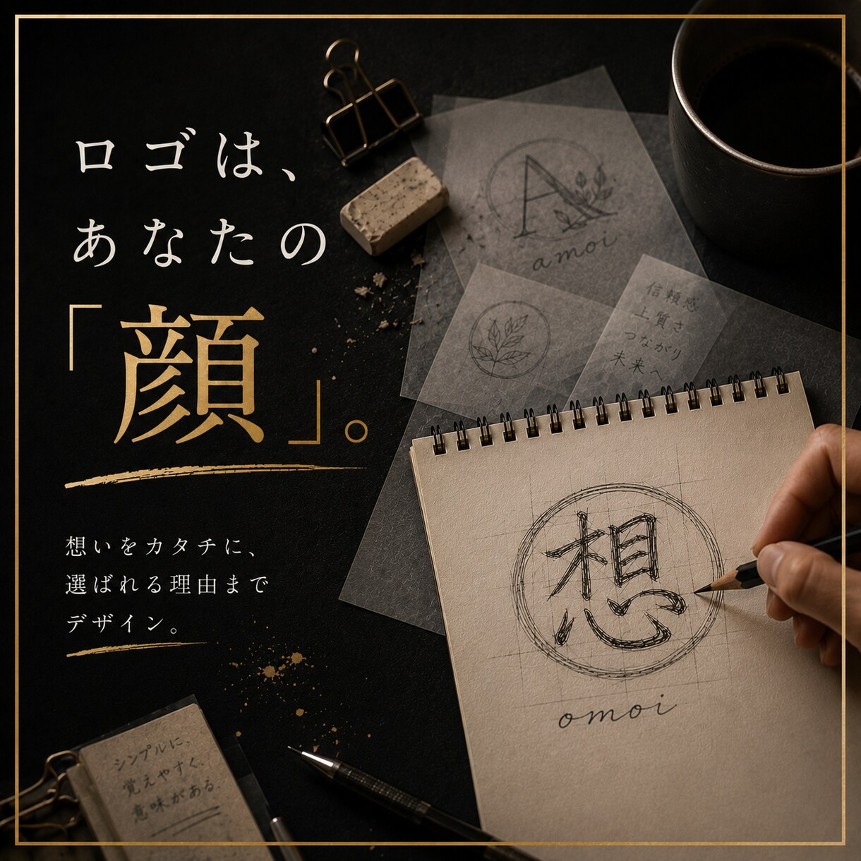 選ばれる理由まで【デザイン】します ロゴで第一印象は決まる！選ばれる為にはコツとルールがあります イメージ1
