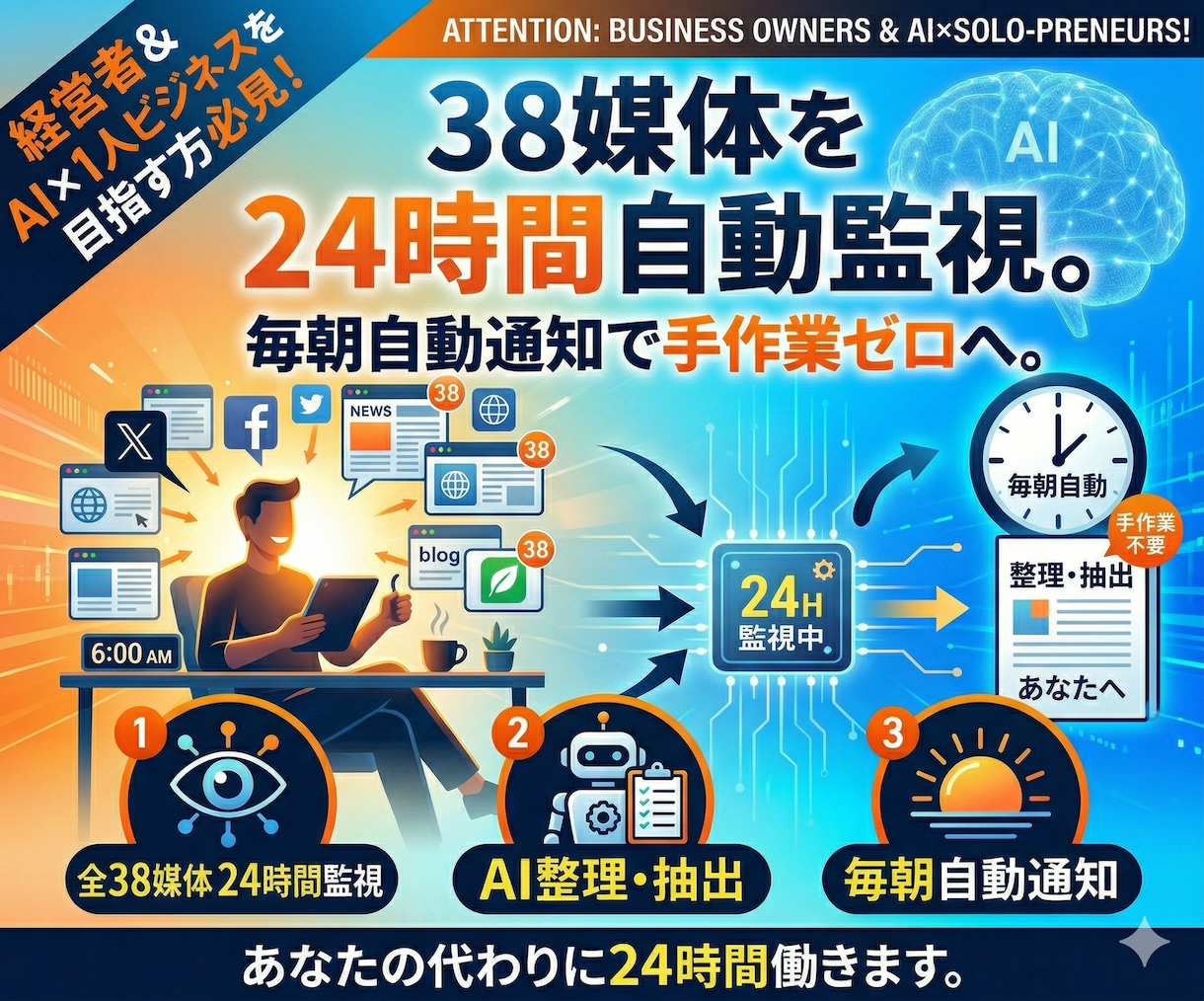 AIで、情報収集システムを構築します 丸投げOK！情報収集の手作業を完全ゼロにします イメージ1