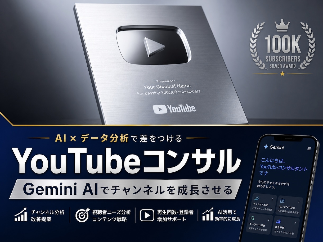 10万人｜YouTube運用者がサムネ添削します クリック率を改善する60分コンサル＋AI特典付 イメージ1