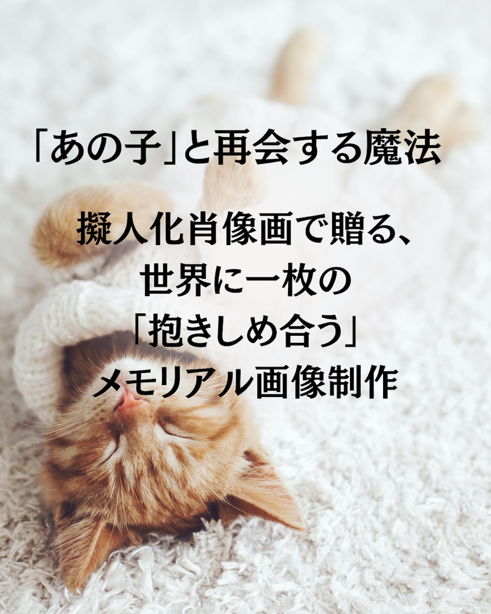 大切なペットを擬人化。世界に一枚の画像制作します 世界に一枚の「抱きしめ合う」メモリアル画像制作 イメージ1