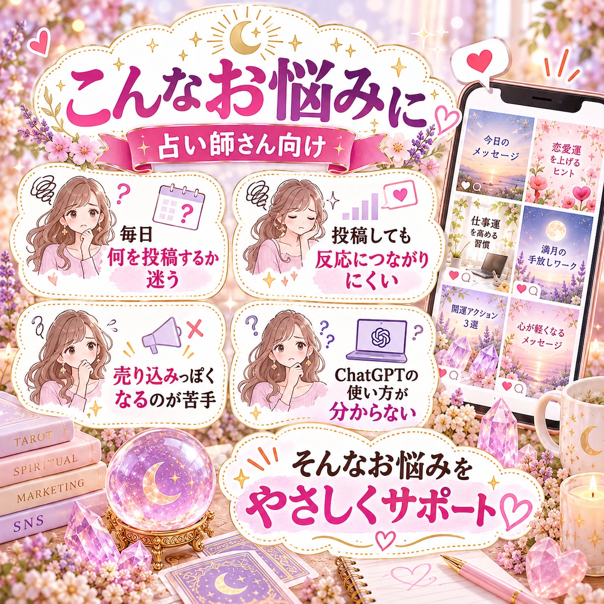 占い師向けSNS投稿テンプレ30日分届けます 毎日の投稿迷子を卒業 集客につながる30日設計 イメージ3