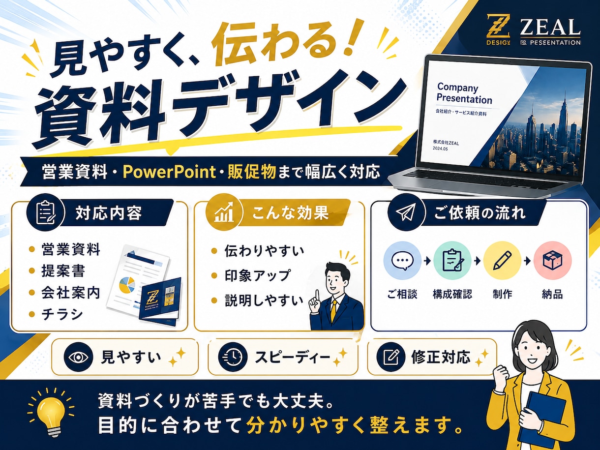 営業資料・PowerPointを見やすく整えます 営業経験×AIで伝わる資料に仕上げます イメージ2