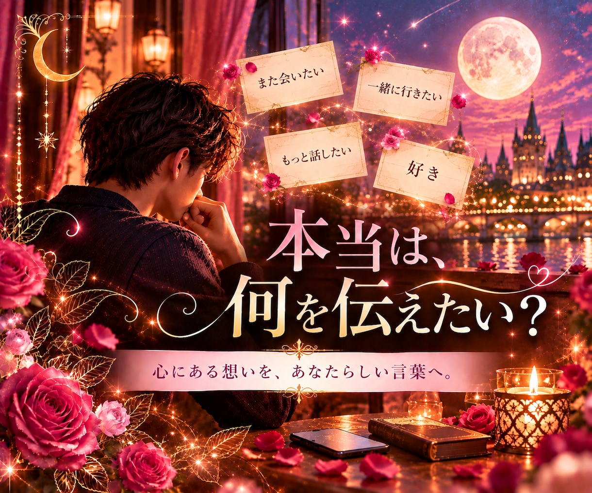 好きな女性へ送るLINEを丁寧に整えます 伝えたい本音を整理し、女性へまっすぐ届く言葉に整えます イメージ2