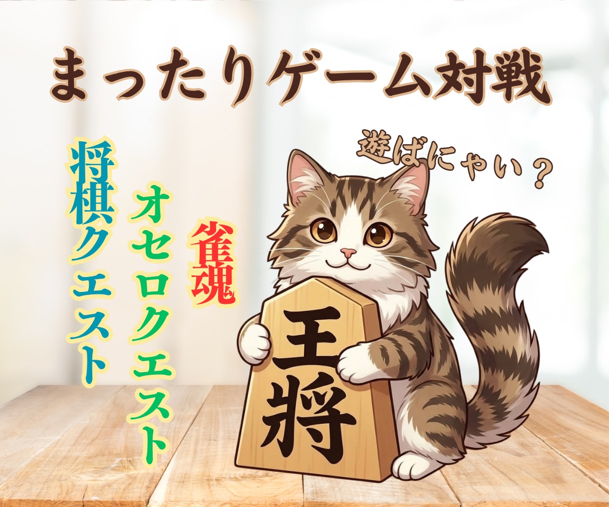 将棋☖麻雀☐オセロ○弱キャラがあなたと対戦します 弱いけど本気でやります！一番好きなのは麻雀！対戦しませんか？ イメージ1