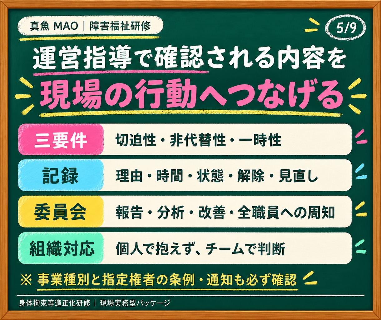 現役施設管理職が身体拘束適正化研修一式を提供します 動画9本と実務書式で研修準備から記録まで整えます イメージ5