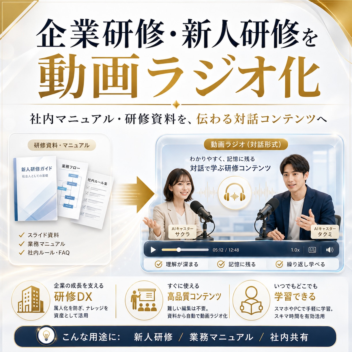 記事・資料をAIキャスター2人の動画ラジオにします 5分増量中⚠️絶対にどれかのオプションを選んでください‼️ イメージ3