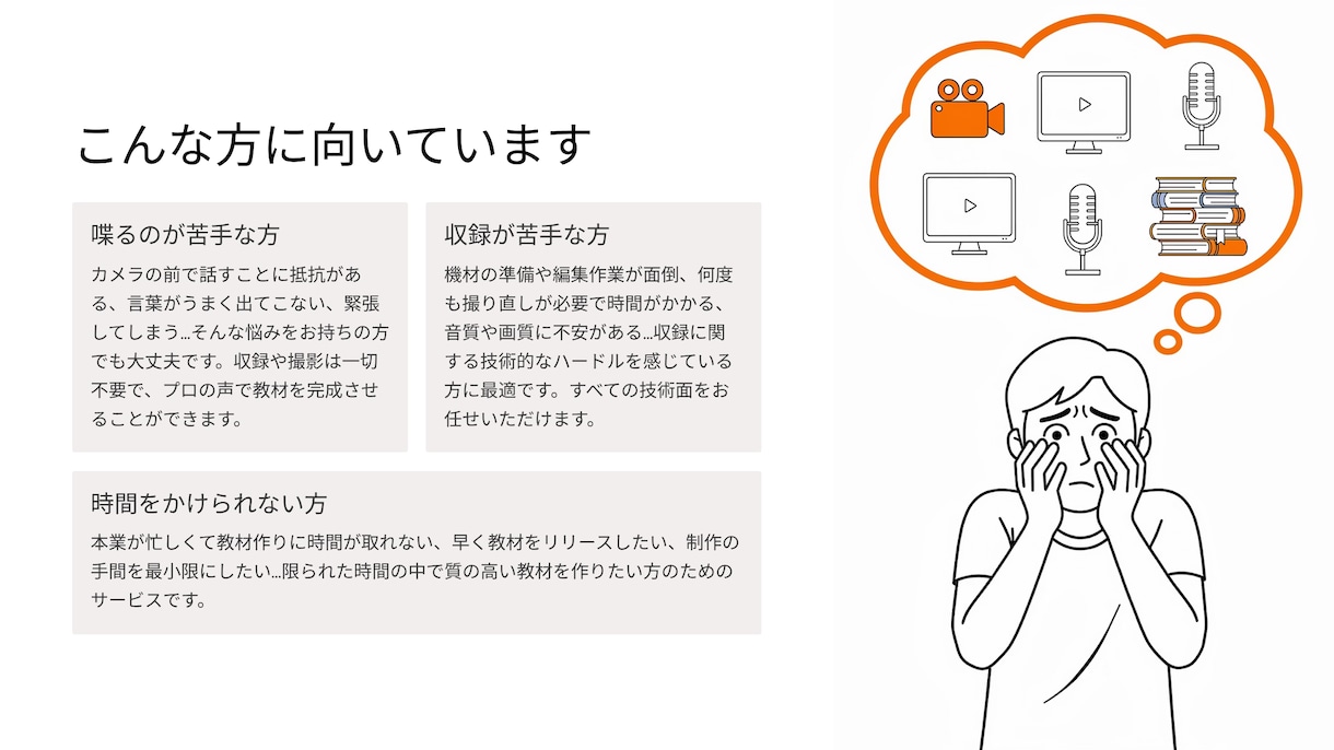 喋らずにテーマ丸投げOK｜動画教材を代行制作します 収録・構成・スライド作成全てお任せ！私が代わりに形にします！ イメージ2