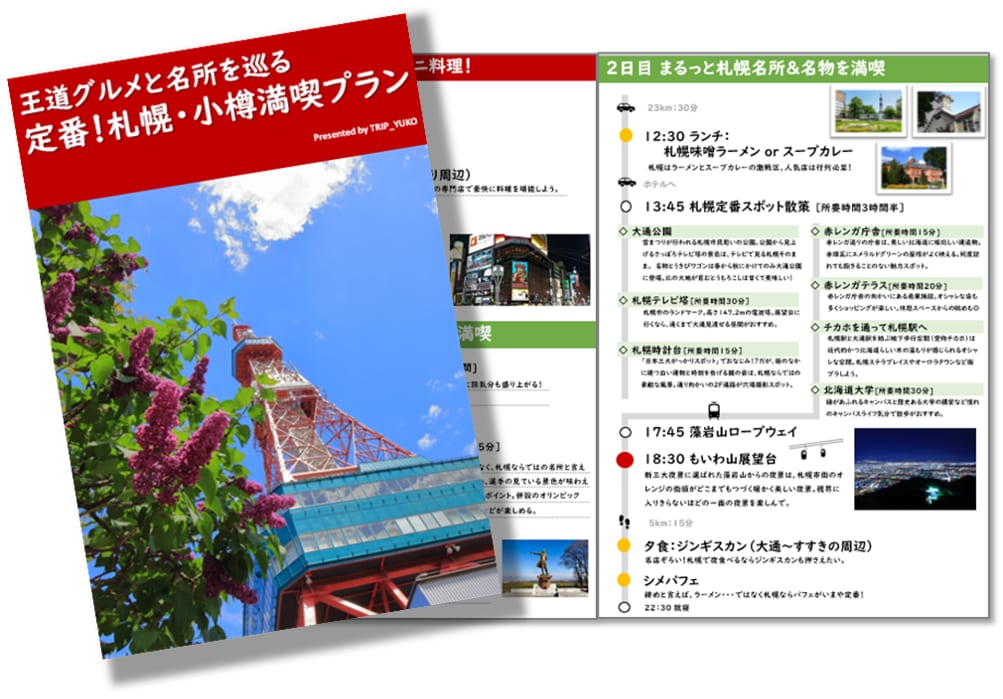 すぐ使える！国内旅行プランをご提供します 過去に作成した国内旅行プランのしおりを即日お渡しします イメージ3