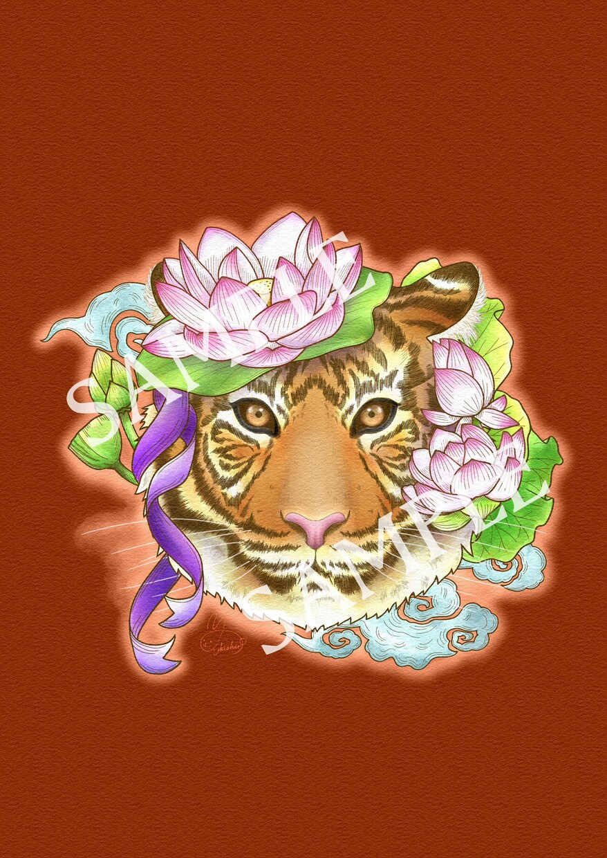 動物とお花のイラスト描きます お好きな動物やペットの子をお好きなお花と組み合わせて描きます イメージ7