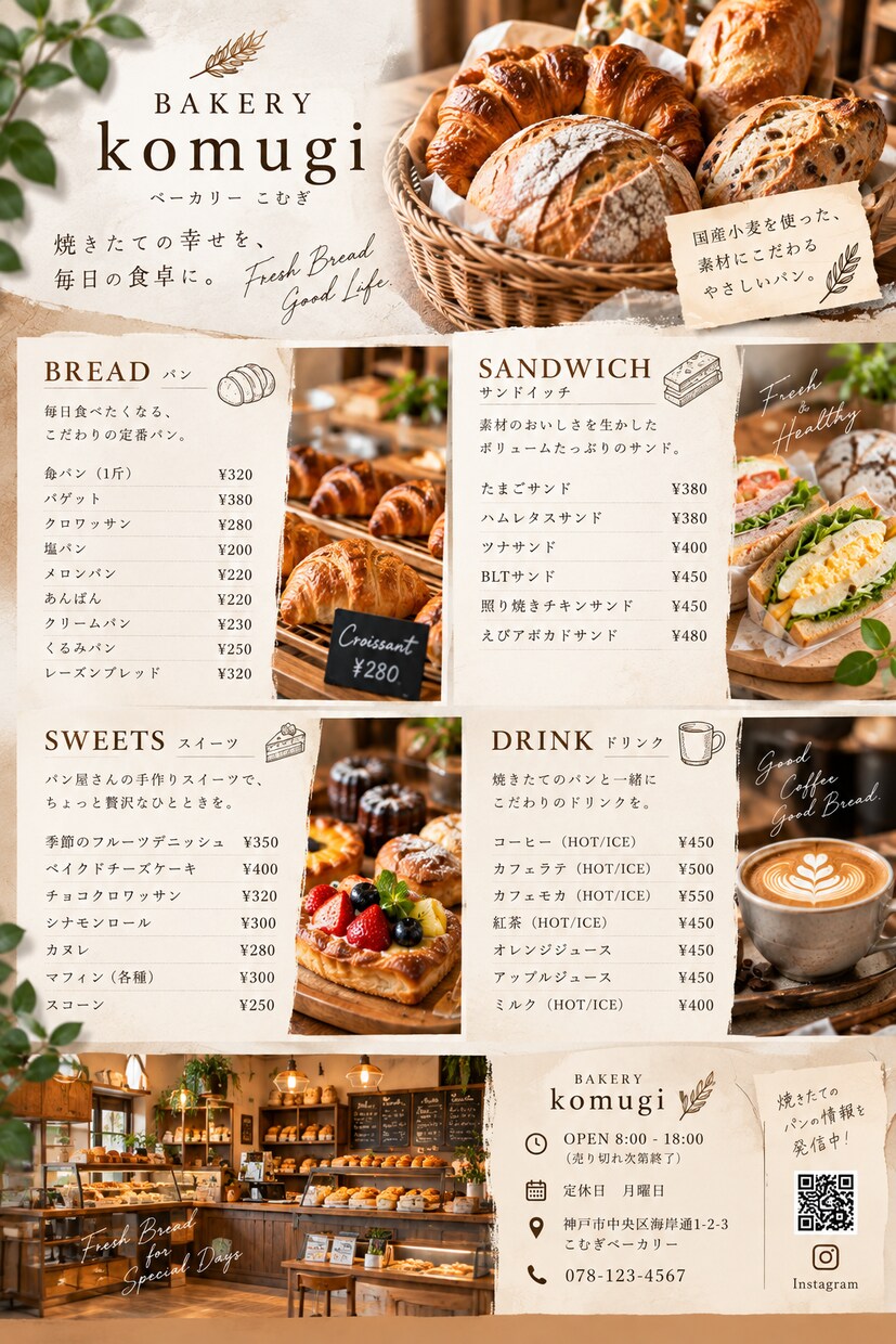 メニュー表をおしゃれにデザインします お店の雰囲気に合わせて、見やすくおしゃれなメニューを制作 イメージ4