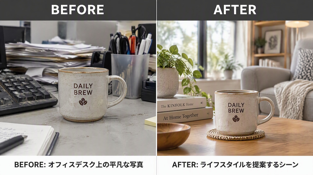 商品写真をAIでプロ撮影風に加工します スマホ写真をおしゃれな商品画像に！背景3案をご提案 イメージ4