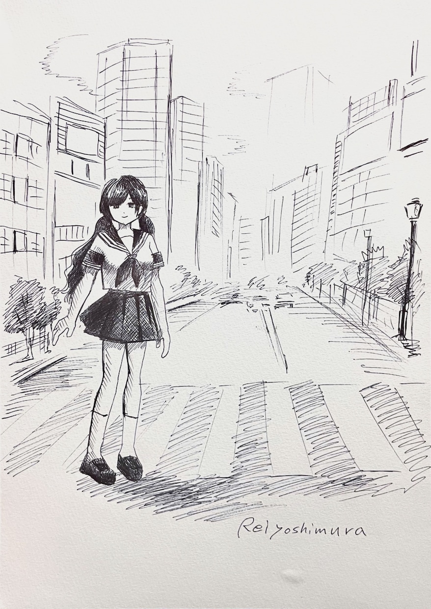 儚げで少し陰鬱な少女のドローイングを描きます 儚げ陰鬱少女のドローイングを作ります。 イメージ1