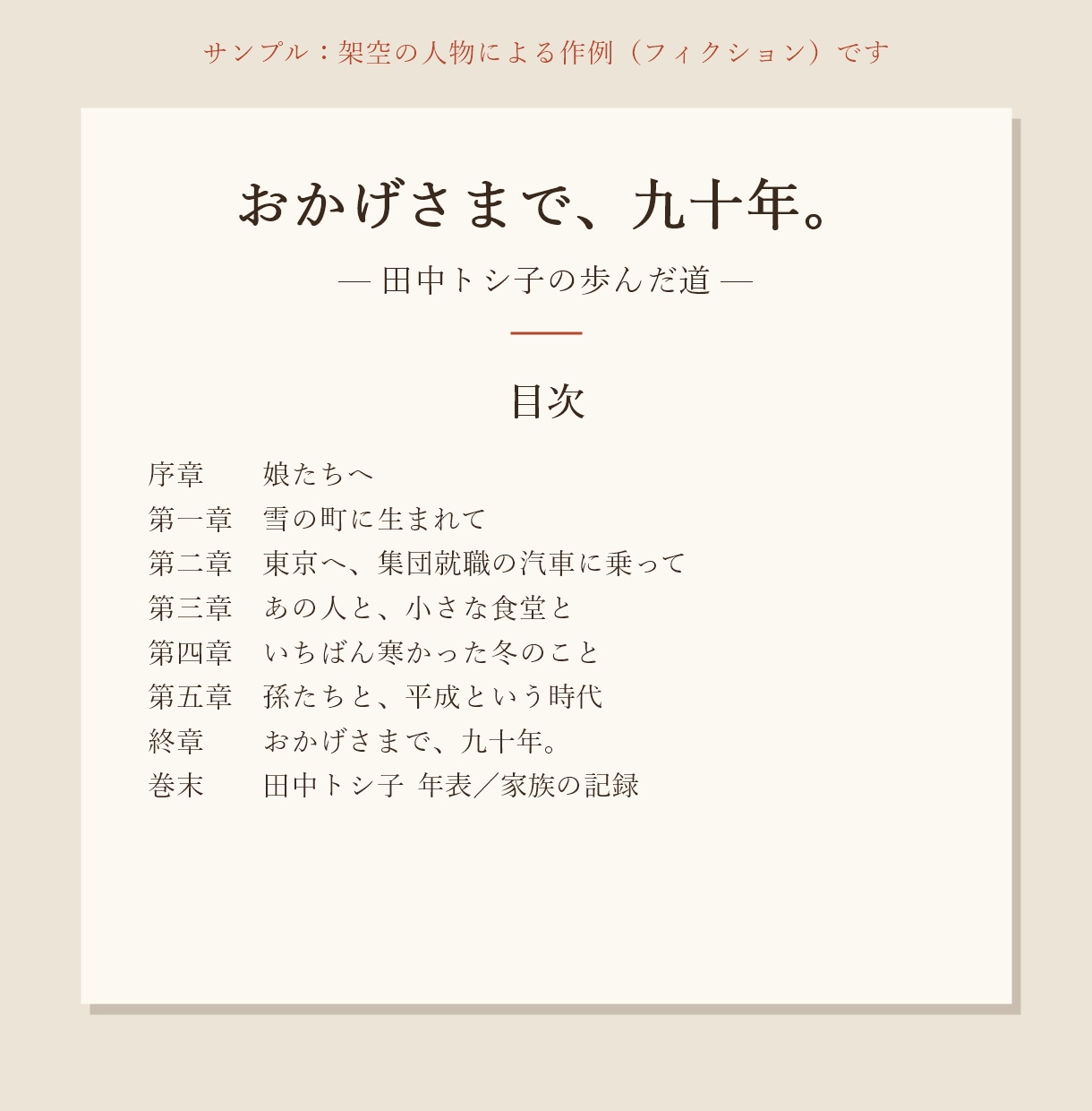 親御さまの人生を一冊の本に仕上げます 質問に答えるだけで、親の人生が一冊の本になる贈り物 イメージ2